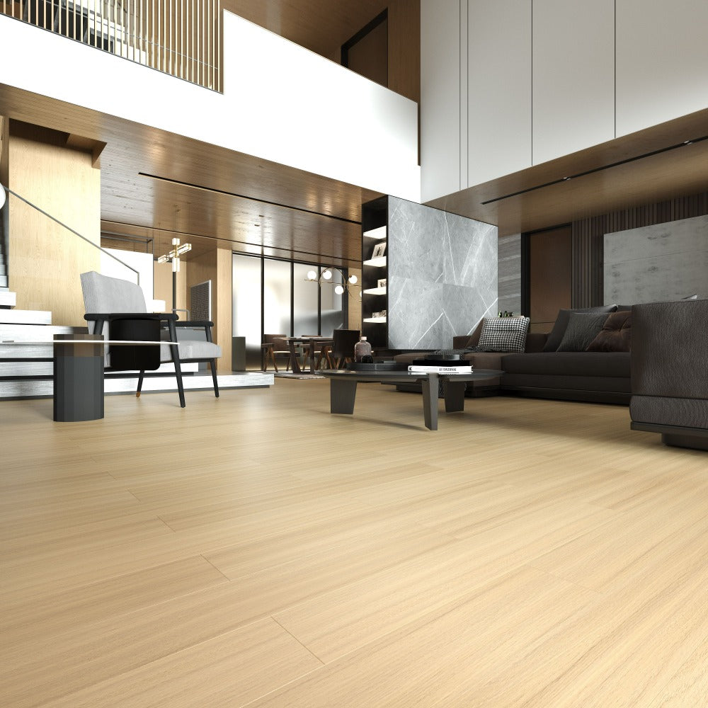 NPOZ Luxury Beige Oak SPC Flooring for Modern Living Room