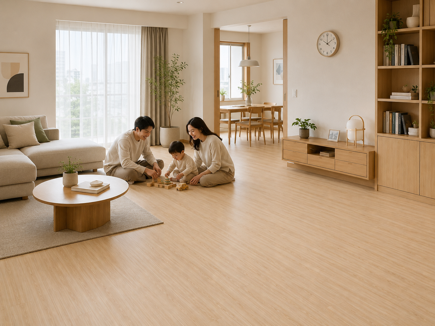 NPOZ Volcanic Ash SPC Flooring For Modern Family Living Spaces