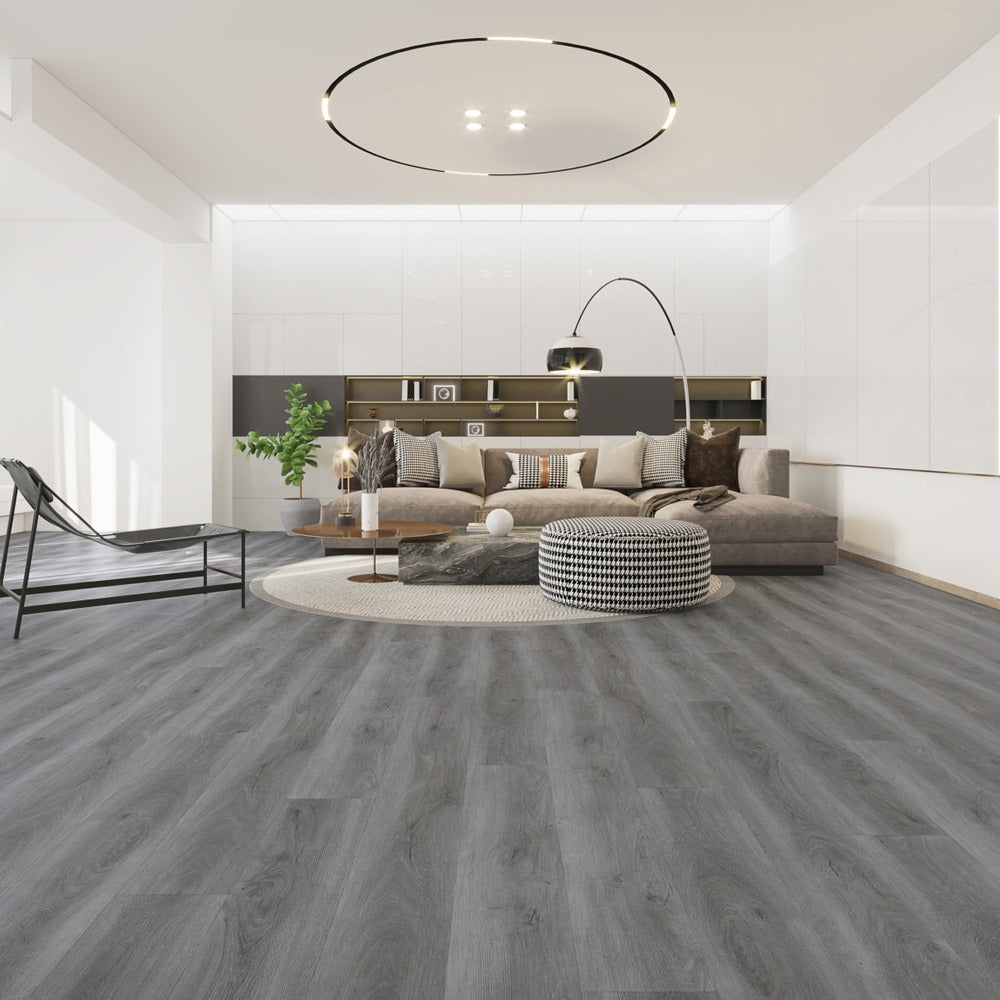 NPOZ Grey Oak Wood Grain SPC Flooring Texture