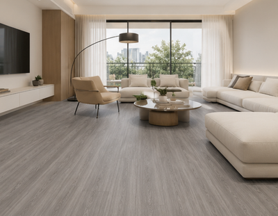 NPOZ Gray Volcanic Ash SPC Flooring Living Room