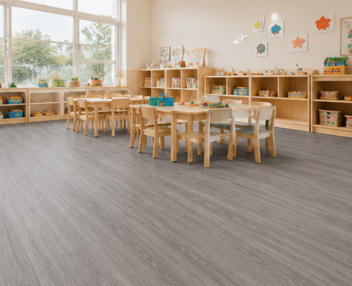 NPOZ Gray Volcanic Ash SPC Flooring for Kindergarten