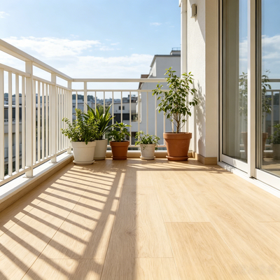 NPOZ Light Oak SPC Flooring Balcony Application
