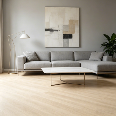 NPOZ Light Oak SPC Flooring Living Room Interior