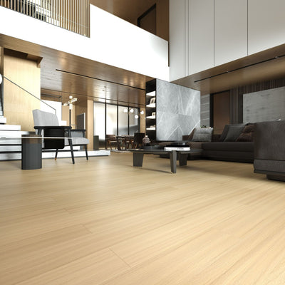 NPOZ Luxury Beige Oak SPC Flooring for Modern Living Room