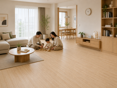 NPOZ Volcanic Ash SPC Flooring For Modern Family Living Spaces