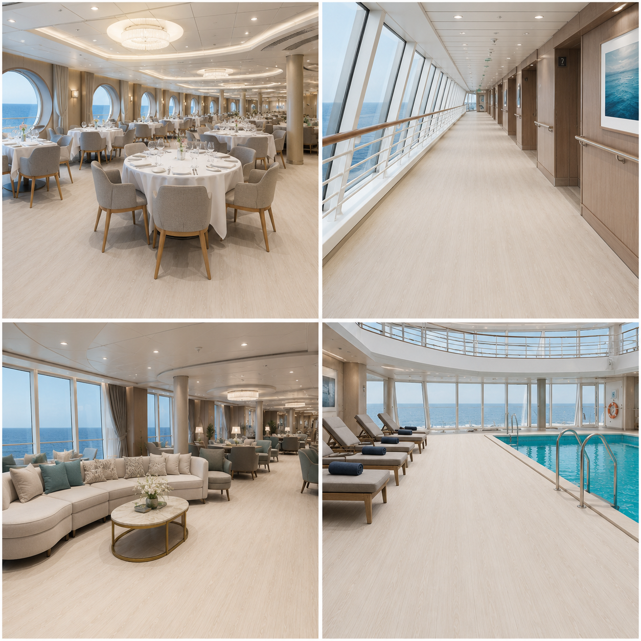 NPOZ Volcanic Ash SPC Flooring for Cruise Ships