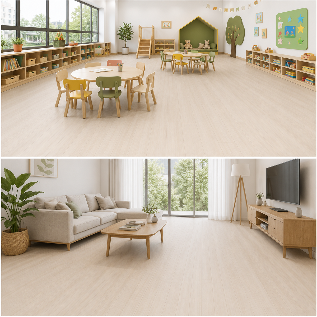 NPOZ Volcanic Ash SPC Flooring for Schools and Homes