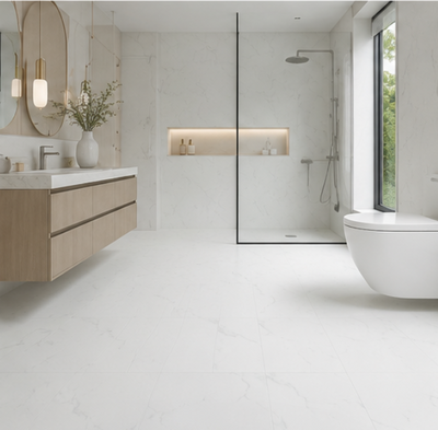 NPOZ Waterproof Volcanic Ash SPC Bathroom Flooring