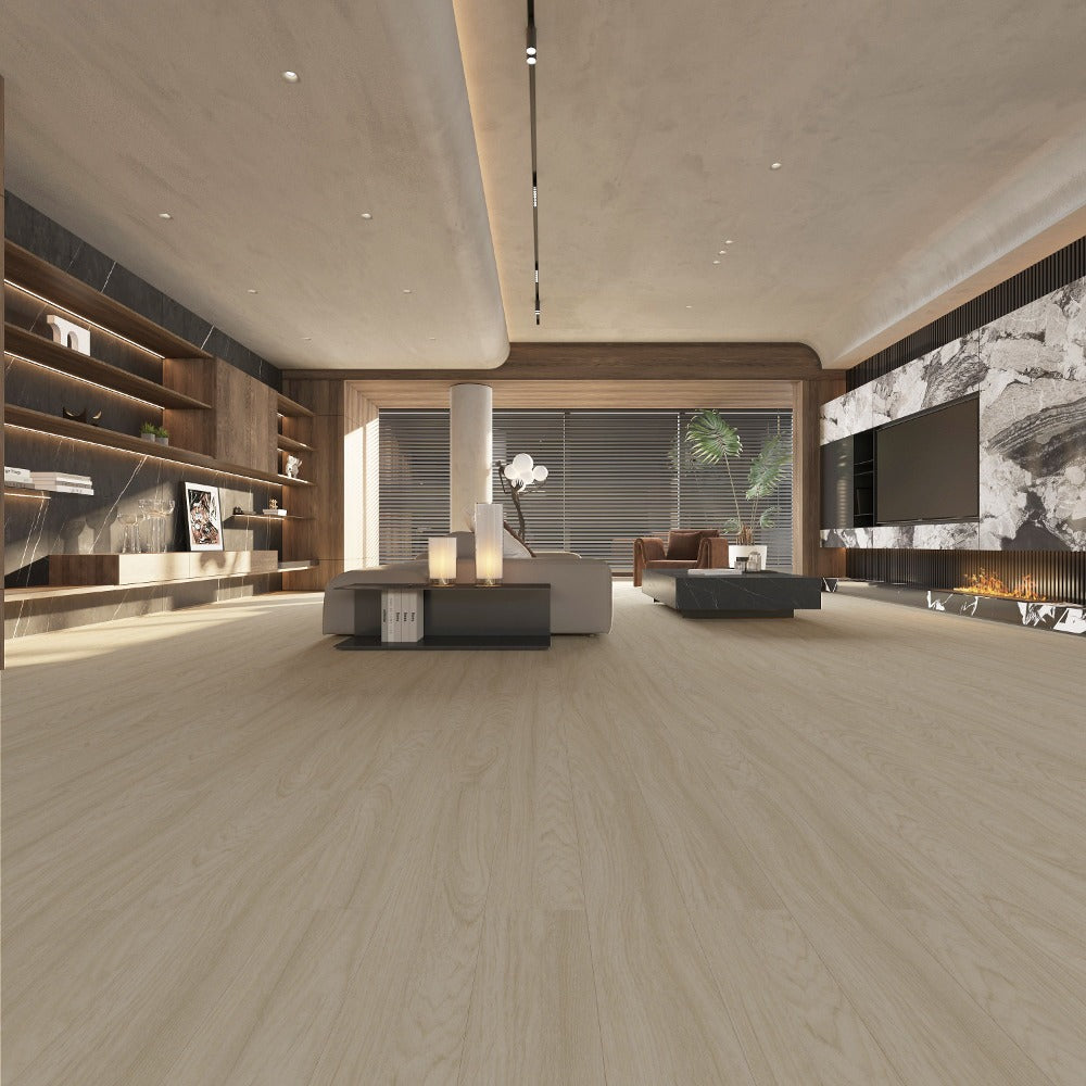 NPOZ White Oak Volcanic Ash SPC Flooring Luxury Interior